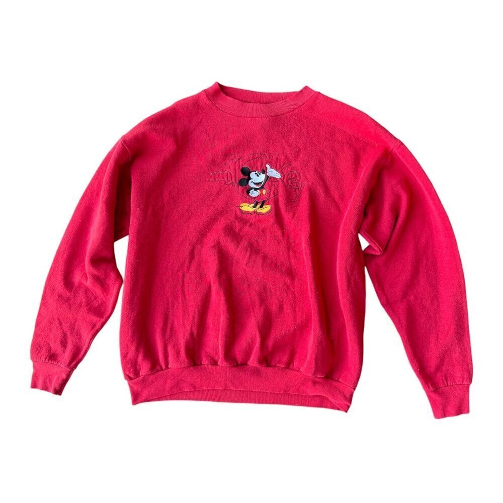 VTG '90s Disney Mickey Unlimited Brazos Red Sweatshirt Size: M